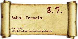 Babai Terézia névjegykártya